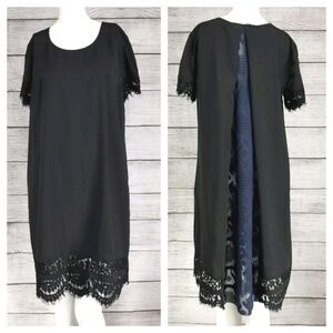French Connection 4 Shift Dress Lace Sheer Panel Back